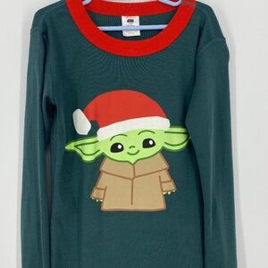Hanna Andersson Mandalorian,Baby Yoda/Grogu Christmas Pajamas Shirt Sz 12, 1726